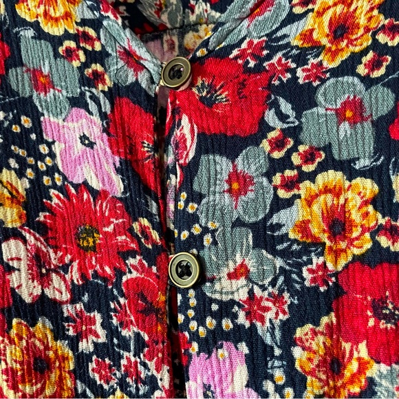 Knox Rose Multi-Colored Floral High-Low Maxi Dress Button Front Ruffe Size 2X - Picture 4 of 16